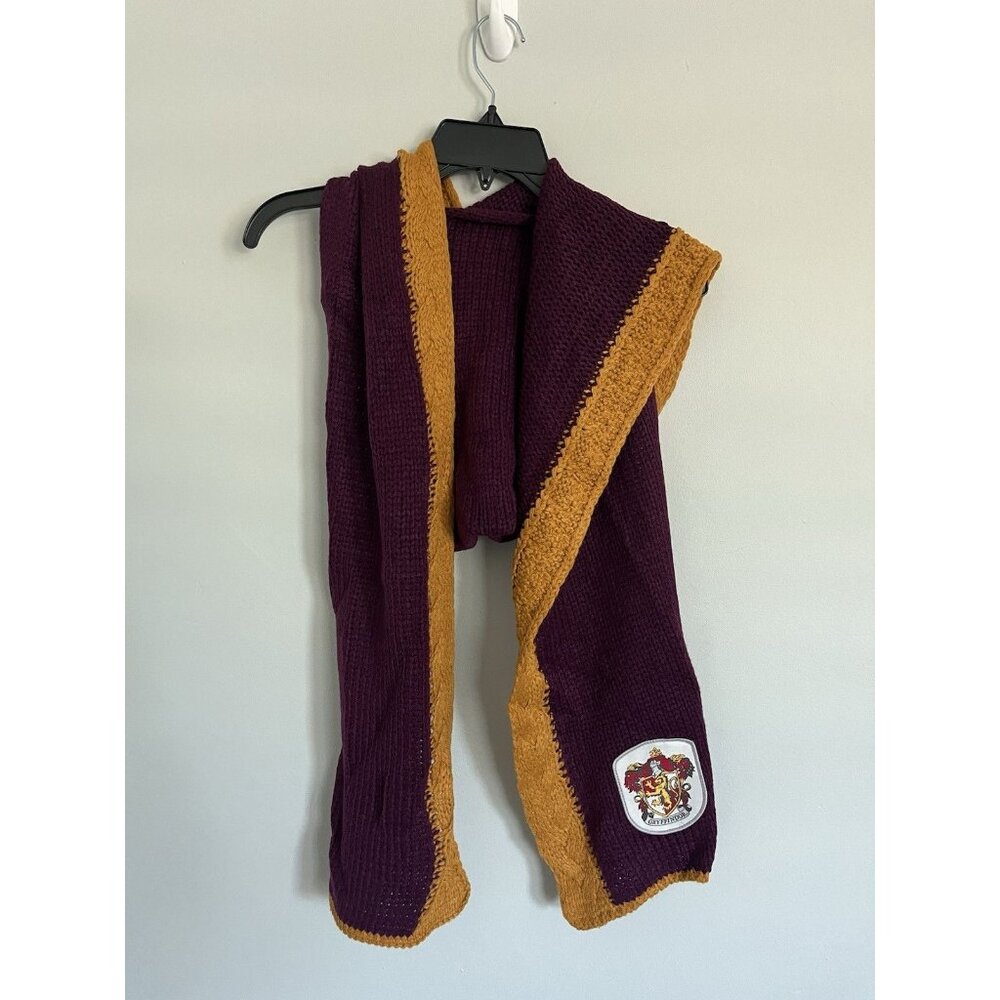Harry Potter Gryffindor Scarf Maroon yellow Attached Hood Hoodie Knit